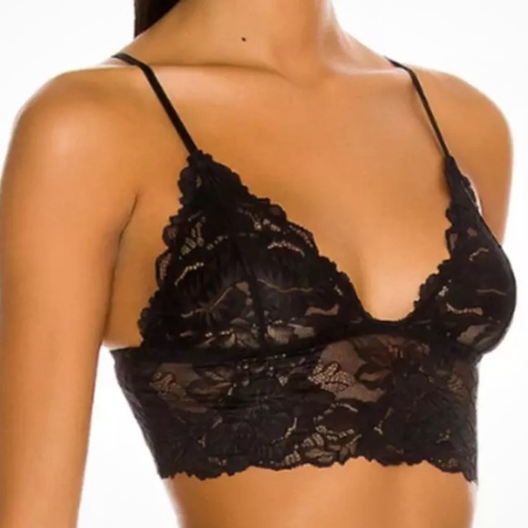 Free People Black Everyday Lace Longline Bralette 2-Pack Bra - Picture 3 of 10